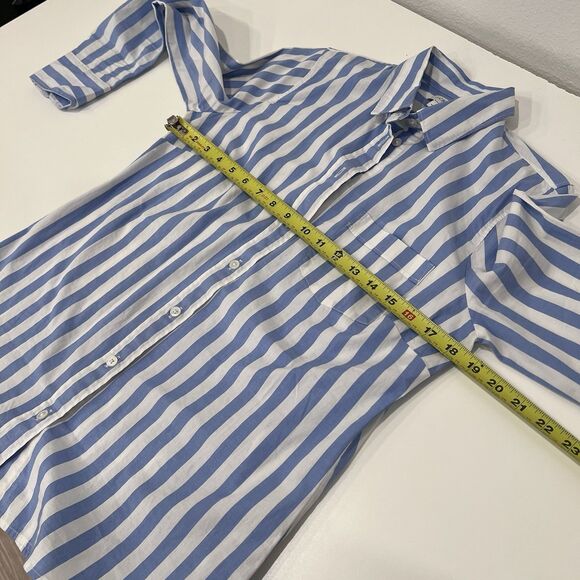 J. Crew Women’s Striped Blue Small Shirt Long Sleeve Button Up Preppy Academia - Picture 4 of 5